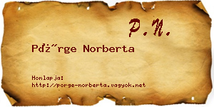 Pörge Norberta névjegykártya